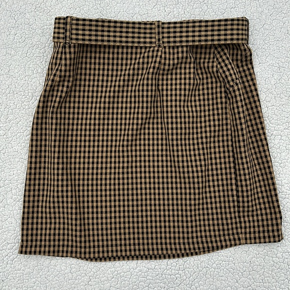 Hollister Gingham Checked Belted Skirt, Size medium - Picture 6 of 7